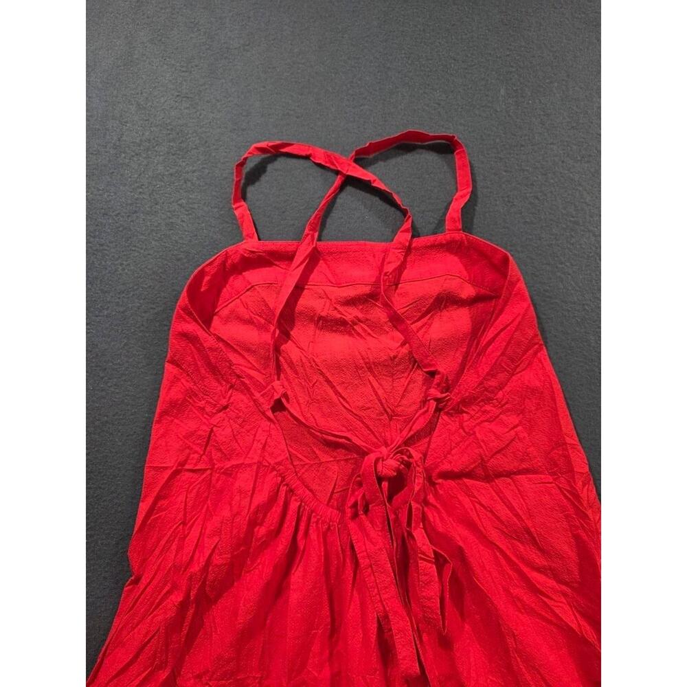 Everlane Midi Dress Womens The Pinafore Midi Dress In Red Fairy Cotton 0 A009484 - Picture 8 of 10